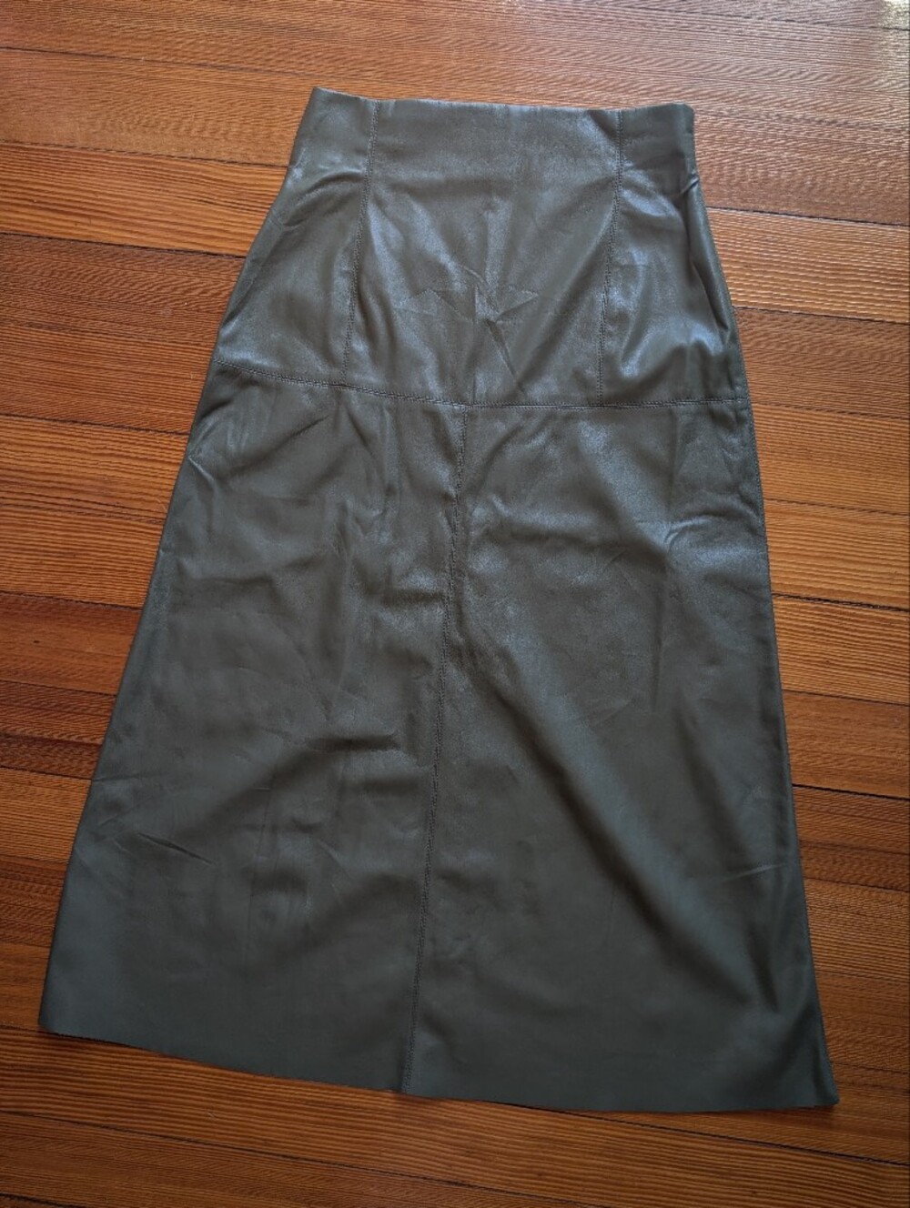 Zara Faux Leather Midi Skirt - Picture 10 of 10
